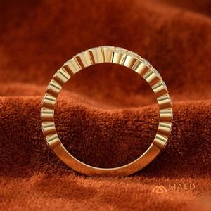Gold Moissanite Fashion <b>Ring</b> Engagement Wedding Daily Wear New York Style Jewelry Collection - Product Image 3