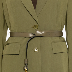 Blazer Largo Personalizado para Mujer, con Cinturón y Lazo en la Cintura, Abrigo de Oficina, Blazer Casual de Negocios para Dama, Fabricante OEM, Venta al Por Mayor, Tendencia de Moda - Product Image 6