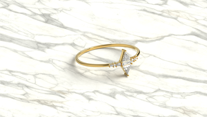 Luxury 18K Gold Rhombus Diamond Ring Cluster Band Tapered Baguette Multi Shape Diamond Minimalist Engagement Ring Jewelry Women - Product Image 3