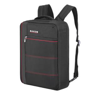 <b>Leather</b> Strap Shockproof <b>Laptop</b> Compartment Zipper SAKOS Versatile Unisex Striped Waterproof School <b>Backpack</b> 20L Detachable - Product Image 3