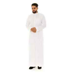 Vente en gros : Nouvelle collection de Jubba blanche élégante, couleur unie, pour hommes – Thobe musulman arabe Al Haramain, style Dubaï, Moyen-Orient - Product Image 1