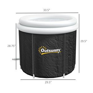 <b>Portable</b> Black Cold Plunge Tub with Thermo Lid for Athlete Recovery Ice <b>Bath</b> Accessories - Product Image 2