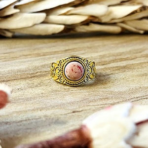 Trendy Boho Turquoise Engagement <b>Ring</b> Tribal Brass Jewelry Women 18K <b>Gold</b> Plated Bezel Set Geometric <b>Cocktail</b> <b>Ring</b> Third Party - Product Image 1