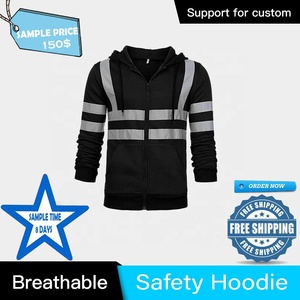 Sudadera con Capucha Reflectante de Alta Visibilidad para Hombre, Sudadera de Seguridad con Cierre, Ropa de Trabajo Impermeable y Transpirable para Construcción, Servicio OEM - Product Image 3
