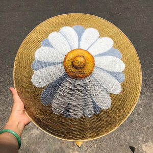 Sombreros vietnamitas de hojas naturales coloridas para uso en exteriores y decoración, sombreros cónicos de alta calidad. - Product Image 6