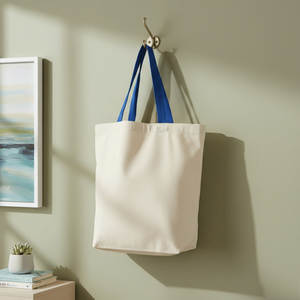 Wholesale <b>Large</b> Organic Cotton <b>Canvas</b> Handled Tote Bag Biodegradable Custom Logo Grocery Shopper Gusset Storage Eco Promo Carry - Product Image 1