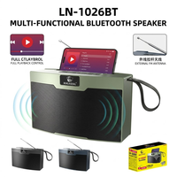 Haut-parleur portable LN-1026BT avec antenne télescopique, radio FM, mini enceinte sans fil 6W, audio puissant, vente en gros