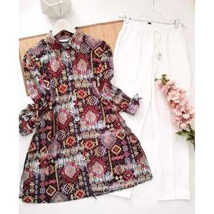 MOST PICKED RAYON DIGITAL PRINTED KURTI WITH PALAZZO MAROON - Product Image 1