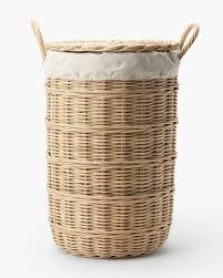 Panier de rangement en rotin naturel avec poignées, forme ronde, style rustique, pour organiser les articles divers - Product Image 2