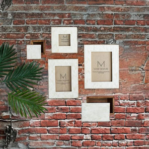 Cadre photo 4x6 avec verre et cadre en bois rustique brun, pour affichage mural ou sur table, portrait ou paysage, fixation murale - Product Image 4