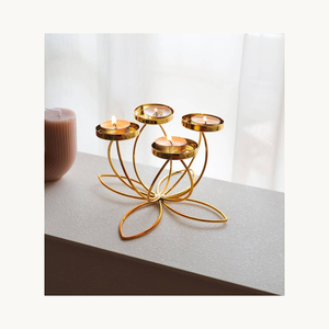 Nouveauté : Porte-bougie en métal, design élégant et personnalisé, centre de table décoratif pour la maison et les mariages. - Product Image 4