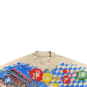 T-shirt en coton à manches courtes pour homme avec imprimé NASCAR de dessin animé, coupe classique, col roulé, sérigraphié, respirant, style formel - Product Image 4