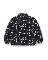 Veste matelassée unisexe éco-responsable style streetwear à imprimé camouflage, coupe-vent avec fermeture éclair, col montant, manteau d'hiver décontracté