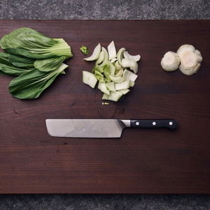Cuchillo Nakiri plateado para verduras con mango negro de triple remache, hoja ancha de acero inoxidable, profesional para cortar y rebanar en la cocina - Product Image 6