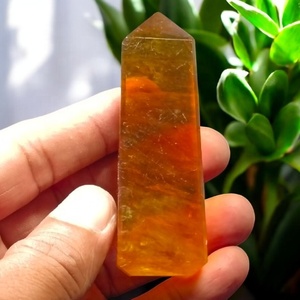 Hot Selling Fluorite Tower Yellow Polished <b>Crystal</b> <b>Wand</b> for Feng Shui Positive Energy Healing Stone Wholesale Price Old <b>Crystal</b> - Product Image 1