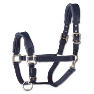 Harnais en cuir rembourré vert avec corde, réglable en nylon PP et ferrures métalliques pour usage équestre - Product Image 2