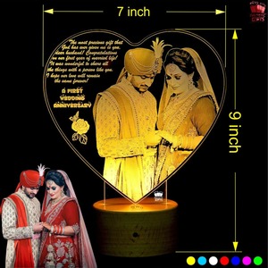 Lampe photo LED 3D personnalisée en forme de cœur infini avec cadre photo numérique HD, idéale pour les mariages, disponible en gros au meilleur prix - Product Image 3