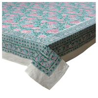 Nappe Jacquard Florale la Plus Vendue pour 8-10 Personnes, 180x270 cm, Lavable, en Coton et Lin, Housse de Table Rectangulaire pour Salle à Manger