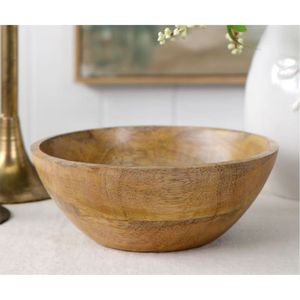 Rustic Decorative Wooden <b>Bowl</b> <b>Large</b> Mango Wood Soup <b>Bowl</b> Hand-Carved Round Serving <b>Bowl</b> for Home Decor Wedding Gift Tableware - Product Image 1