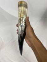 Corne à boire viking artisanale pour la bière, corne de bœuf de haute qualité polie, corne naturelle fabriquée à la main pour boire, artisanat viking