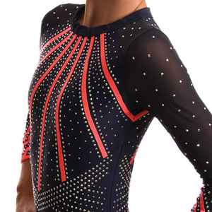 New Arrival High Quality Breathable Long Sleeve Diamond Rhinestone Double Lined <b>Thong</b> Style Smooth Women <b>Body</b> Suit - Product Image 4