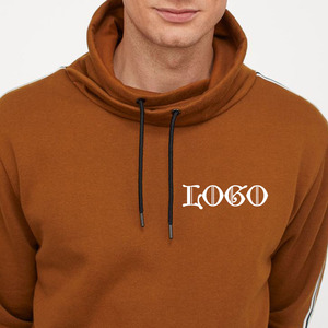 Sweat-shirt à capuche marron pour homme, coupe classique, en coton tricoté, décontracté, pour l'automne, avec logo imprimé sur le devant - Product Image 1