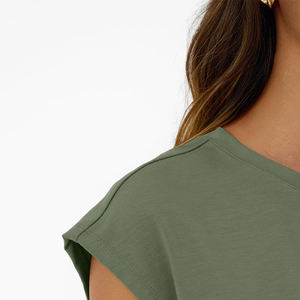 Conjunto de Dos Piezas de Verano para Mujer, con Logotipo Personalizado, Camiseta de Manga Corta y Pantalones Cortos, Color Sólido, Último Diseño - Product Image 6