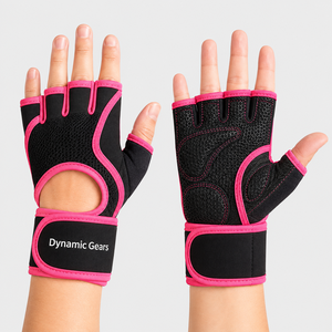 High Quality Fingerless Neoprene Gym Gloves Silicone Palm Protection Custom Logo Straight Anti-Slip Design Bodybuilding - Product Image 1