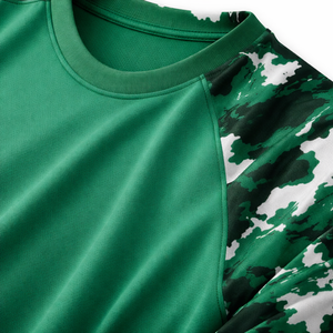 Custom Long Sleeve Gym <b>Tshirt</b> Camouflage Print Raglan Athletic Workout Top Breathable Quick Dry Fitness Mens Sports Training Tee - Product Image 5