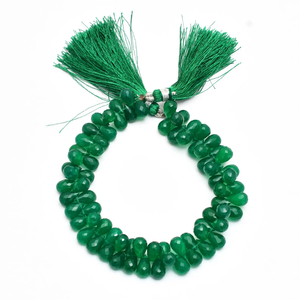 Perles en onyx vert AAA+ 6x9mm, facettées en forme de goutte, pierres précieuses semi-précieuses en onyx naturel, perles en vrac pour la création de bijoux - Product Image 1