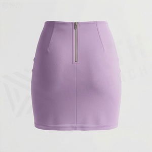 Jupe crayon mini taille haute pour femme, couleur unie, coupe ajustée, style minimaliste, toutes saisons, tissu en spandex et polyester - Product Image 2