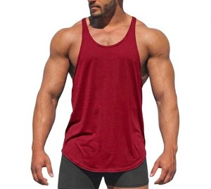Camiseta sin mangas de gimnasio para hombre, estilo vintage, casual, al por mayor, de algodón/spandex, transpirable, de punto, de secado rápido, cuello redondo, para correr, sin mangas, personalizada - Product Image 2