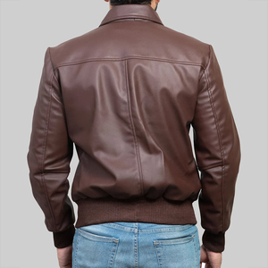 Blouson universitaire en cuir véritable pour homme 2026 Finer Threads, col montant, à capuche, coupe-vent, respirant, style vintage - Product Image 6