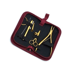 Premium Quality Stainless Steel Hair Extension and <b>Beading</b> Tool Kit with Carry Case Hair Extension Scissors Pliers <b>Needles</b> Hook - Product Image 5