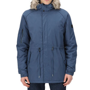 Veste coupe-vent décontractée pour homme, personnalisée par OEM, chaude pour l'hiver, nouvelle collection, avec capuche en fausse fourrure amovible, parka pour homme - Product Image 1