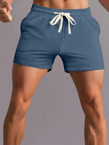 Pantalones Cortos Transpirables para Hombre de Primera Calidad con Logotipo Personalizado, Cintura Elástica con Cordón, Comodidad de Verano, Corte Regular, para Exteriores y Gimnasio - Product Image 4