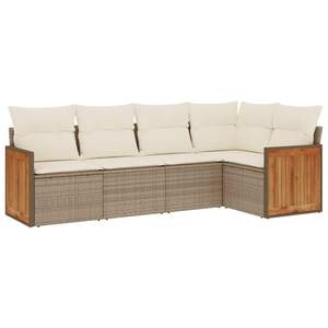 Conjunto de Sofás Grandes para Jardín en Ratán Sintético Beige con Acero con Recubrimiento en Polvo, Muebles de Exterior Premium - Product Image 2