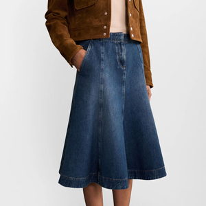 Premium Quality Custom Pattern <b>Material</b> Cotton <b>Denim</b> Skirts Customized Logo Breathable <b>Denim</b> Skirts for Female OEM Service - Product Image 3