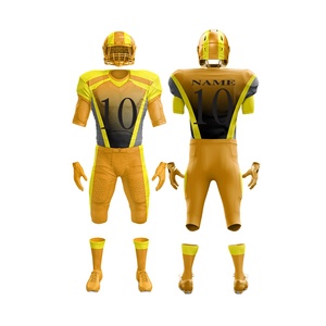 Breathable Quick Dry 100% Polyester American Football Uniform Set Customized Printed Anti-Bacterial Eco-Friendly V-<b>neck</b> - Product Image 1