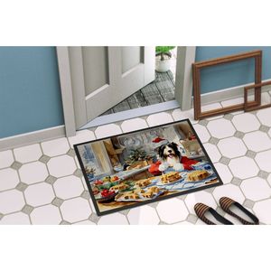Felpudo de galletas navideñas Bearded Collie antideslizante para interiores/exteriores, alfombra lavable de pila baja para entrada 24H X 36W - Product Image 4