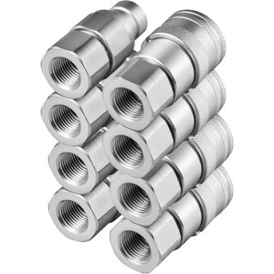 Accoppiatore Idraulico a Connessione Rapida 1/2 Pollice con Filettatura NPT da 1/2 Pollice, Lunghezza 45,5 Pollici, Resistenza alla Pressione, 4 Coppie, Accessori per Utensili Idraulici - Product Image 1
