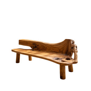 ARTERRA Luxury Natural Edge Teak Wood <b>Bench</b> Hand Carved Luxury Resort Furniture Outdoor Patio Long Seating - Product Image 1