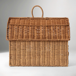 Distinctive House <b>Toy</b> Rattan <b>Storage</b> <b>Basket</b> With Roof Lid Timeless House Shape Nursery Organizer <b>Basket</b> - Product Image 5