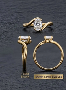 Bague Éternité Classique Jay Balaji Diamonds BR 264 14 0.9 CT Plaqué Or 9K D VVS2 Diamant de Laboratoire Sertie à Griffes pour Femme - Product Image 3