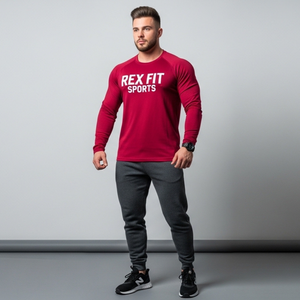 Nouveau T-shirt à manches longues pour homme 100% coton, chemise unie à manches longues, haut décontracté à col rond pour homme, T-shirts pour homme - Product Image 4