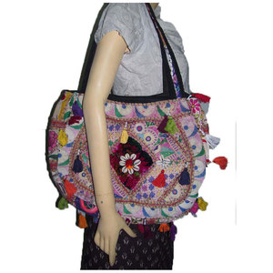 Bolsos Bohemios Étnicos Bordados Auténticos de Estilo Patchwork Vintage, Bolsos Banjara Indios Hechos a Mano, Bolso de Hombro Tribal Gitano - Product Image 2