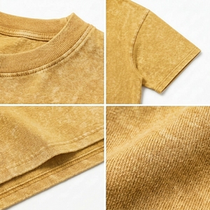 เสื้อยืดคอตตอนทรงโอเวอร์ไซส์ ย้อมสีแบบ Stone Washed หนานุ่ม ทรงหลวม ไหล่ตก สไตล์วินเทจ ซีดจาง  รักษ์โลก ใส่สบาย สตรีทแวร์ - Product Image 6