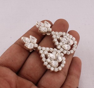 Wholesale Natural Crystal 925 Sterling <b>Silver</b> <b>Dangle</b> <b>Earrings</b> November Birthstone White Gemstone Drop <b>Earrings</b> High Quality Je - Product Image 2
