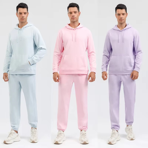 High Quality Blank Plain Sweatsuit Sets 85 Cotton 15 <b>Polyester</b> <b>Jogger</b> Sets Sports Gym Mens Tracksuits - Product Image 5