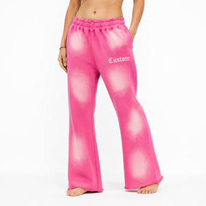 Pantalones de Algodón de Corte Bootcut para Mujer, Color Caramelo Deslavado, para Uso Diario, Tejido Suave, Moda Urbana, Producción Personalizada - Product Image 1
